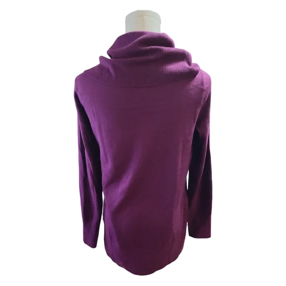 LOFT Cowl Neck Tunic Sweater Womens Size Extra Small - Purple - Picture 4 of 6